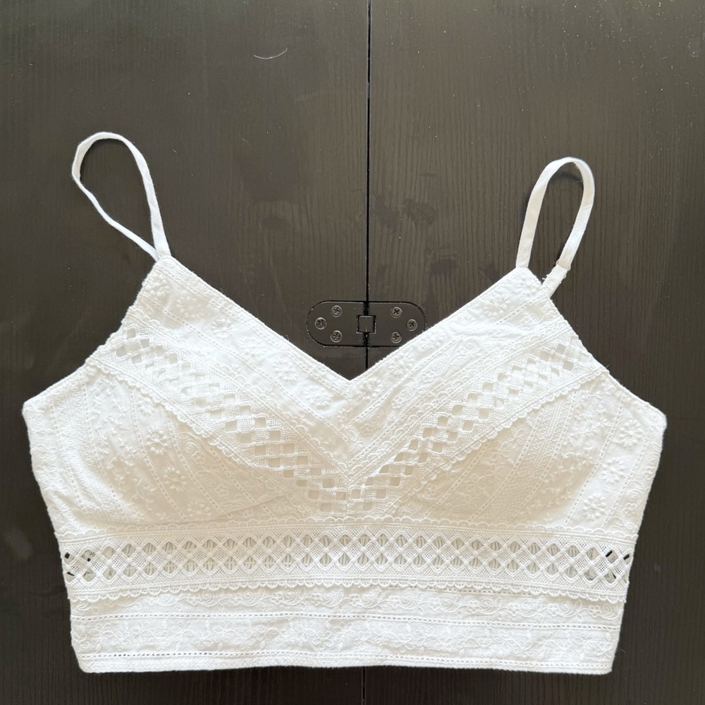 Rebellion Crochet Tank in White